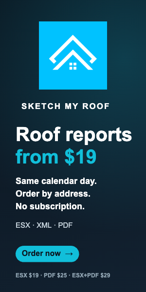 Sketch My Roof: order a roof report by address, same-day delivery, no subscription.
